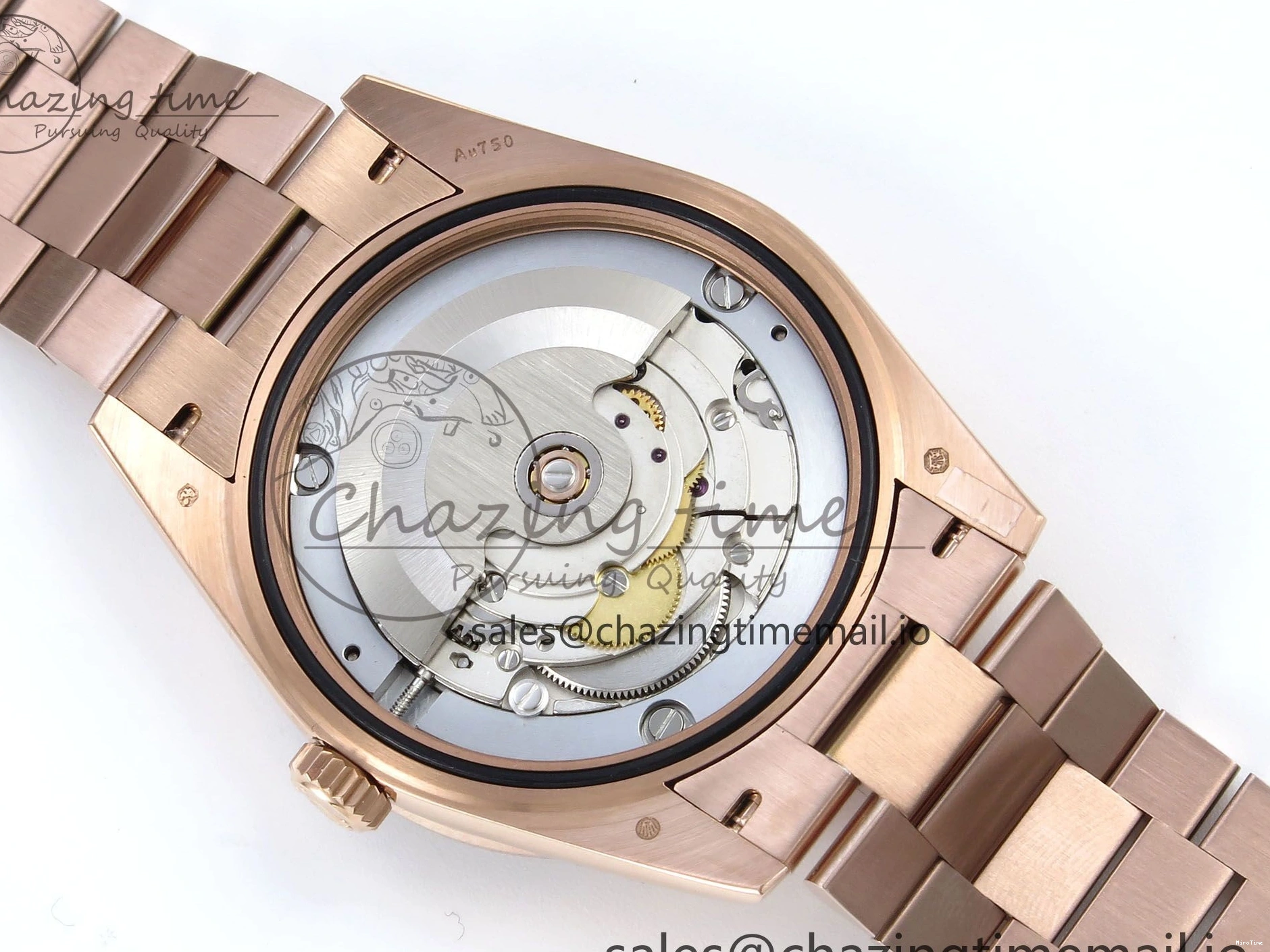 MiroTime 0521 Lightweight DayDate 40 RG QF 1:1 Best Edition Brown Roman Dial Diamonds Bezel on President Bracelet A2836 V5 (Gain Weight) 475